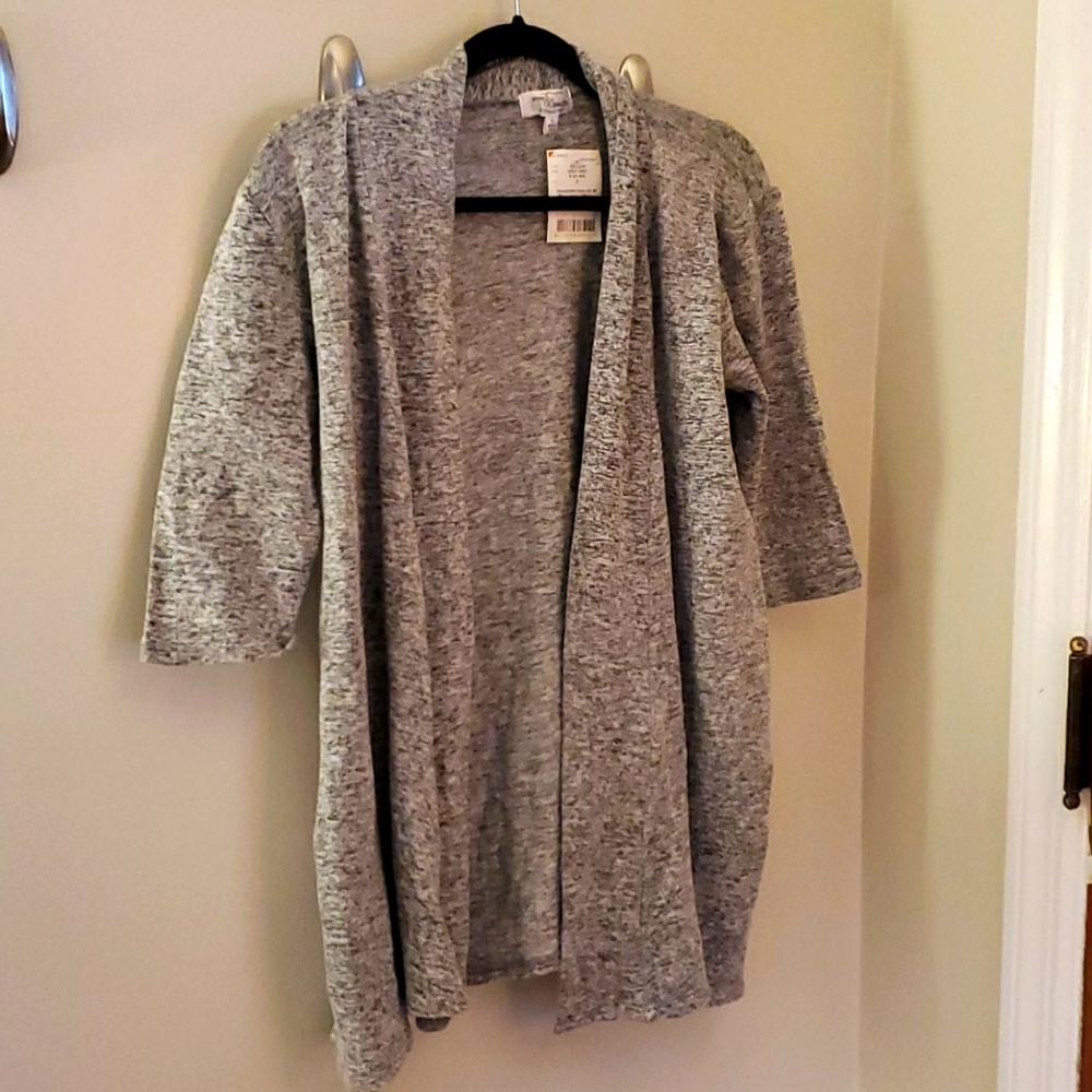 3/4 sleeve Grey jersey cardigan